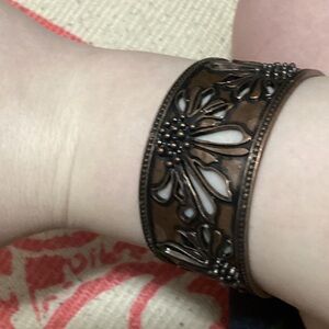Brown Floral Cuff Bracelet